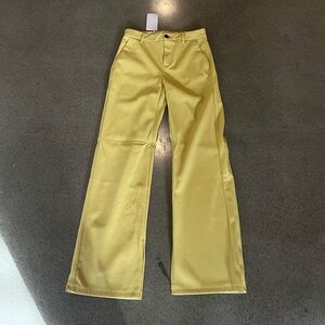 BERSHKA Yellow Leather Pants